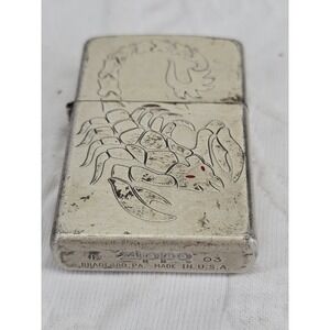 Vintage Zippo Lighter Scorpion Design Bradford PA Made in USA 03